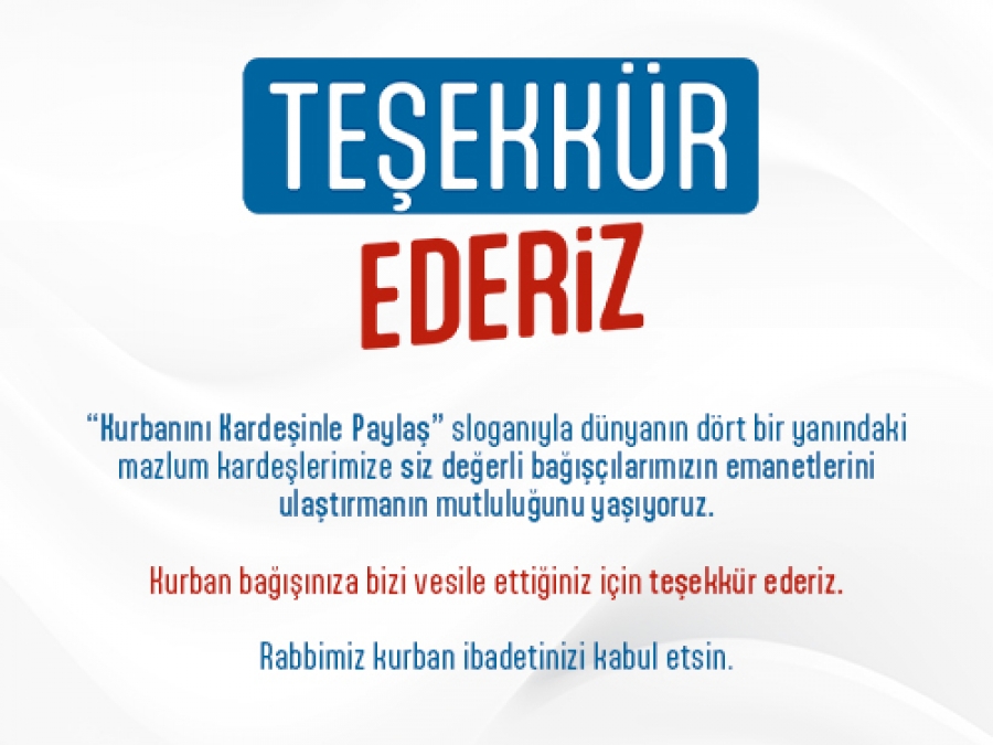 Kardeşlerimize umut olduğunuz için teşekkür ederiz.